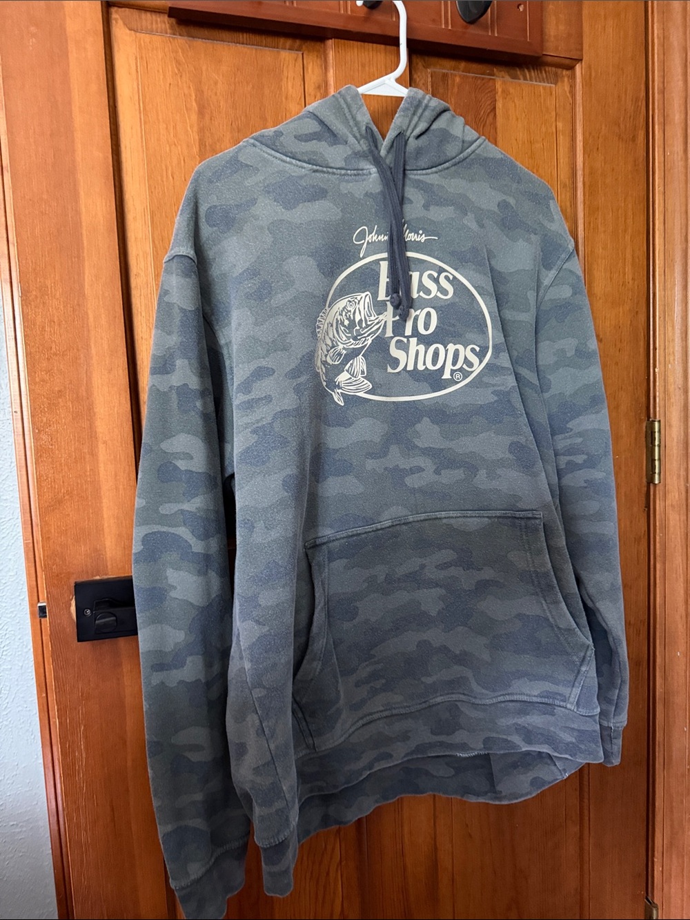 Bass Pro Shops Men's Camo Hooded Pullover - Olive/Gray